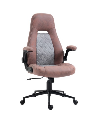 Ergonomic Office Chair with Adjustable Height, Flip-Up Armrests and 5 Wheels, 67x70x114-124 cm