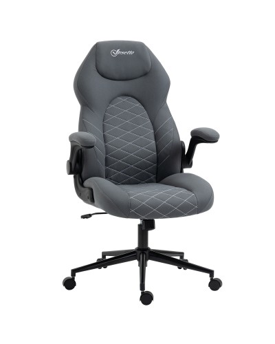  Sedia da Ufficio Ergonomica e Reclinabile ad Altezza Regolabile, 65.5x69.5x112-122 cm, Grigio Scuro