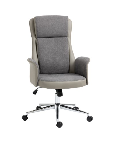 Two-Fabric Elegant Office Chair, Adjustable Height Ergonomic Chair, 65x72x108-118 cm, Grey