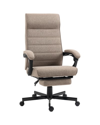 Adjustable Height Office Chair with Footrest, Padded Seat, 68x67x106-114 cm, Brown