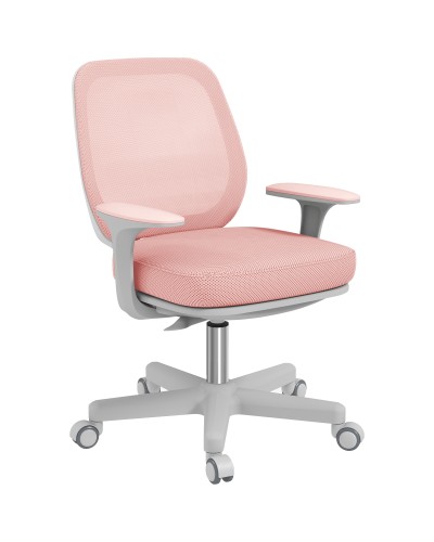  Sedia da Ufficio Ergonomica e Reclinabile ad Altezza Regolabile con 5 Rotelle, 55x48x82.5-94.5 cm, Rosa