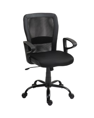 Adjustable Height Mesh Office Chair, Swivel and Tilt, Black
