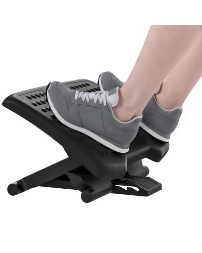 Ergonomic Desk Foot Rest with Massage Rollers, Height and Angle Adjustable, Black