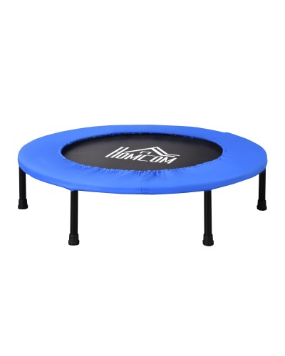  Trampolino Elastico per Allenamento con 30 Molle, in Acciaio, Plastica e PP, Ø91x22.5 cm, Nero e Blu