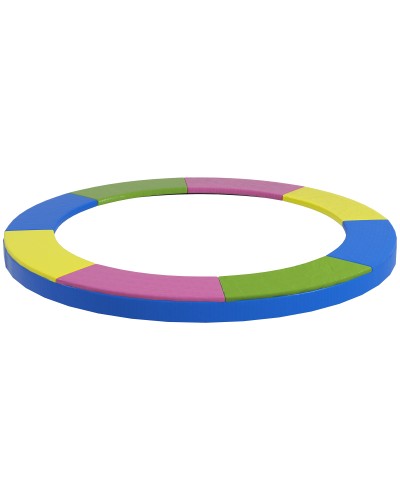  Copertura Tappeto Elastico Ø244x30 cm Pieghevole e Portatile, in Plastica, PE e Schiuma, Multicolore