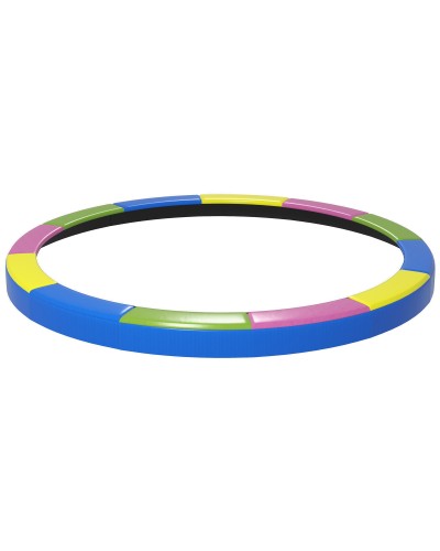  Copertura Tappeto Elastico Ø366x30 cm Pieghevole e Portatile, in Plastica, PE e Schiuma, Multicolore