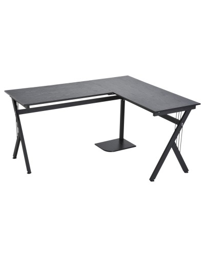  Scrivania Angolare per Computer scrivania da ufficio Tavolo PC in legno nero