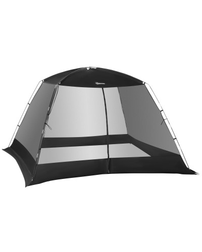 4 Person Anti-UV Mesh Camping and Beach Tent with Carry Bag, 3x3 m Black