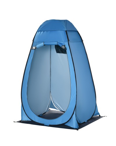 Camping and Beach Shower Tent with Zipper Door and Carry Bag, 126x124x189 cm, Blue