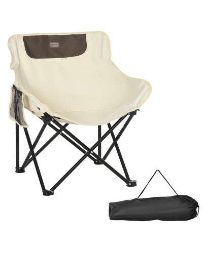 Oxford Fabric Folding Camping Chair with Side Pocket and Carry Bag, 61x54x66 cm
