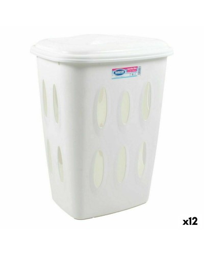 Cesto para la Ropa Sucia Tontarelli Laundry 45L con Tapa - Blanco (41x33,2x54,5cm)
