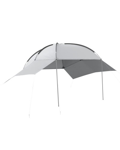 Portable Arch Canopy with Sidewalls, Polyester and Steel, 300x262x230-260 cm, Grey