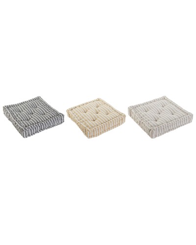 Kussen Home ESPRIT Geel Beige Mediterrane 56 x 56 x 13 cm (3 Stuks)
