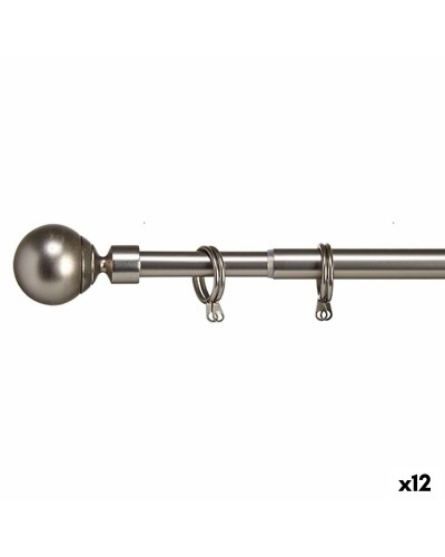 Tringle à Rideau Extensible Sphère Argentée 5 x 126-220 cm (12 Unités)
