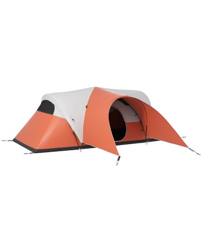  Tenda da Campeggio 5-6 Posti con Portico, Impermeabile 3000mm con Borsa di Trasporto, Arancione