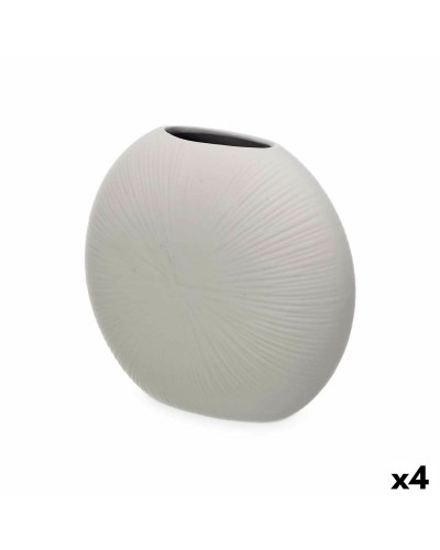 'Jarrón Gris Cerámica Circular 29 x 26 x 11 cm (Set de 4)'
