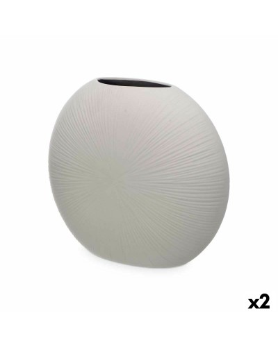Vas Grå Keramik 36 x 34 x 16 cm (2 antal) Rund