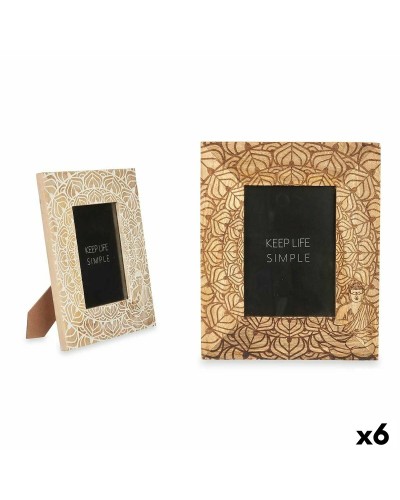 Buddha Mango Wood Picture Frame White Brown 6 Pieces 22.3x28cm
