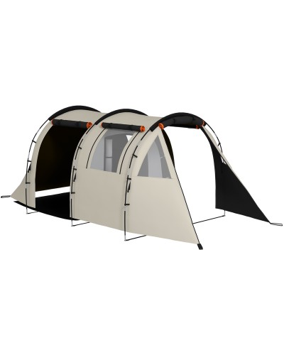  Tenda da Campeggio 4-5 Persone con Copertura Oscurante, Impermeabile con Borsa di Trasporto, Kaki