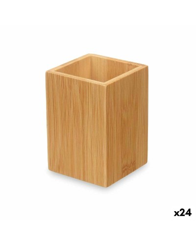 Portacepillos de Dientes de Bambú Natural | Portacepillos Ecológico | Soporte para Baño | 24 Unidades

