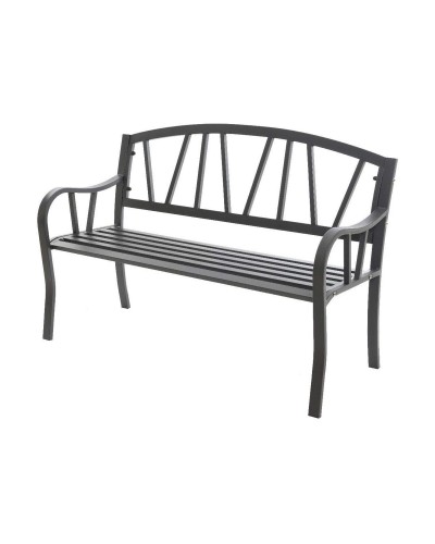 Bank met rugleuning Antraciet Ijzer (123 X 53 X 86 cm)