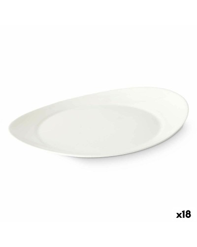 Assiette de Déjeuner en Verre Blanc, 30,5 x 3 x 26 cm (18 Unités)
