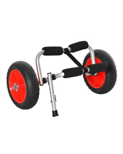  Carrello per Kayak Pieghevole Pneumatici 25cm Adatto a Tutte le Superfici Max 70kg Alluminio 62x35x30cm