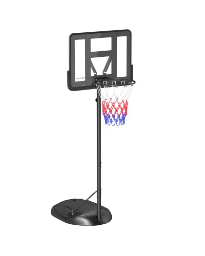  Canestro Basket ad Altezza Regolabile con Base Riempibile, Canestro da Basket in Acciaio e PE, Nero