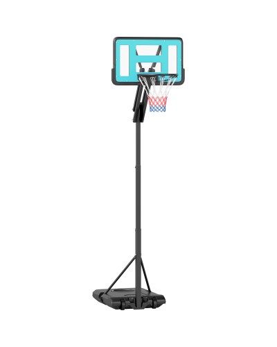 Adjustable Outdoor Basketball Hoop 146-236cm with Wheels and Fillable Base, Black