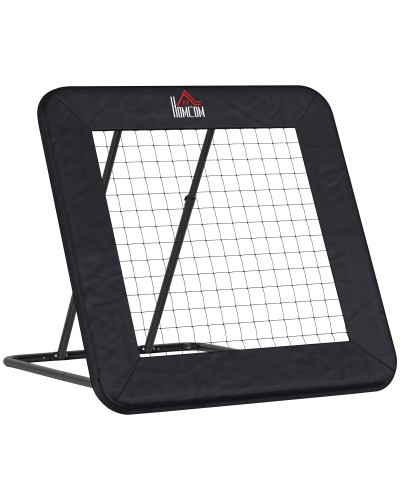 Foldable & Adjustable Outdoor Rebounder for Soccer, Baseball, and Volleyball, 128x118x108-120 cm, Black