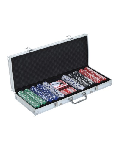 Professional Aluminum Poker Set, 500 Chips & 2 Decks for Texas Hold'em & Blackjack