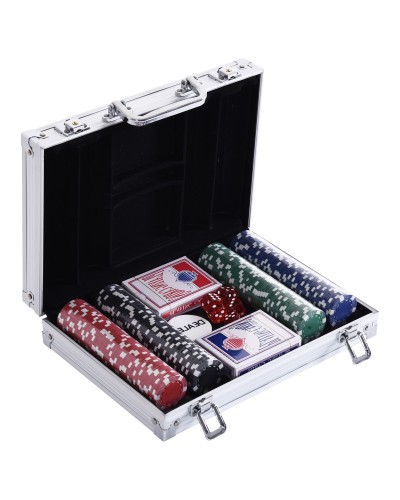 Professional Aluminum Poker Set, 200 Chips & 2 Decks for Texas Hold'em & Blackjack