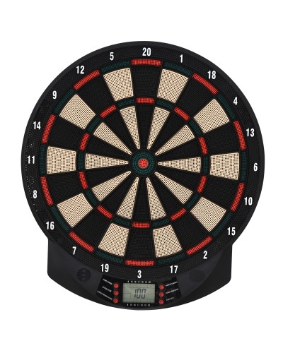 Electronic Dartboard PP with 6 Darts and Scoreboard, 44x39.5x2.2cm, Black