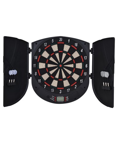Electronic Dartboard for 8 Players with 6 Darts, LCD Screen, 2 Doors and 26 Games