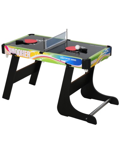 4-in-1 Foldable Multi Game Table: Foosball, Billiards, Air Hockey, and Table Tennis, MDF & Plastic