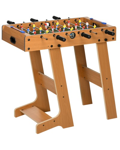 Foldable Wooden Foosball Table with 6 Rods, 18 Players, and Scorekeepers, 69x37x70cm