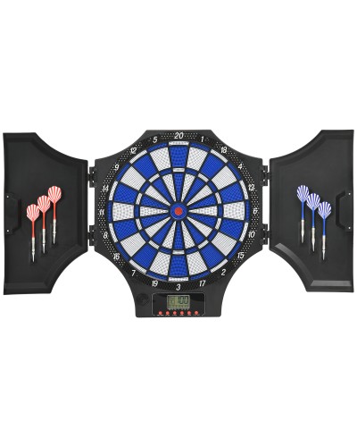  Bersaglio Freccette Elettronico in PP con 6 Freccette e Monitor LCD, 83x45x4 cm, Rosso e Nero