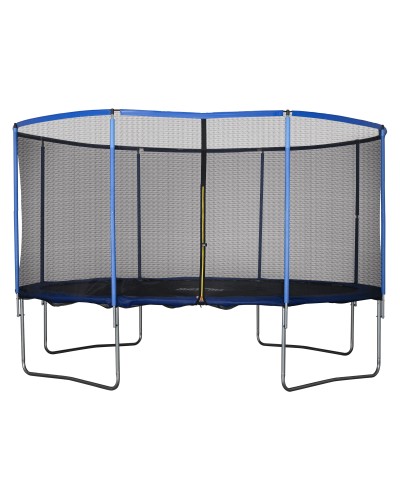  Trampolino Elastico da Esterno, Tappeto Elastico per Bambini e Adulti da Giardino con Rete di Sicurezza, Scaletta e Bordo Imbot