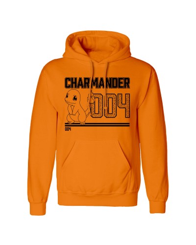 Sudadera Pokémon Charmander Line Art Naranja Unisex - Idea de Regalo
