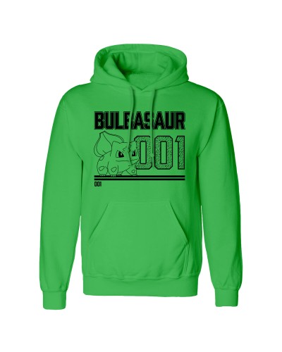 Sweat Pokémon Bulbasaur Ligne Artistique Vert Unisexe - Capuche et Style
