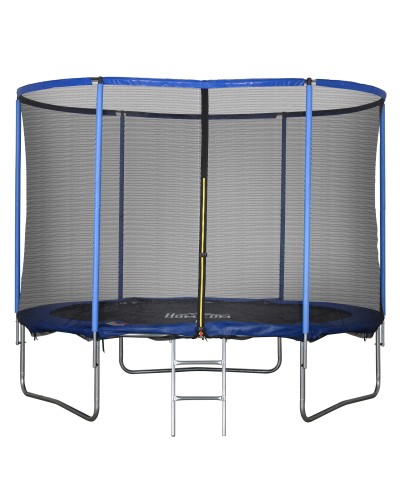 Outdoor Trampoline, Kids & Adults Garden Trampoline with Safety Net, Ladder & Padded Edge