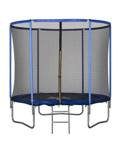 Outdoor Trampoline for Kids and Adults, Garden Trampoline with Safety Net, Ladder & Padded Edge