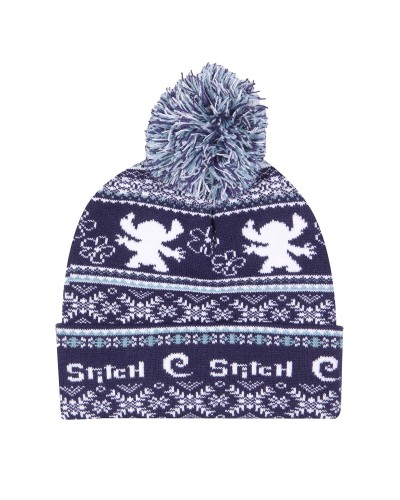 Marineblauer Fair Isle Stitch Hut mit Bommel - Warm und Lustig
