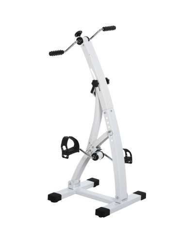 Arm & Leg Pedal Exerciser for Sofa or Armchair with LED Screen, Adjustable Height and Intensity, White, 40x42.5x100cm