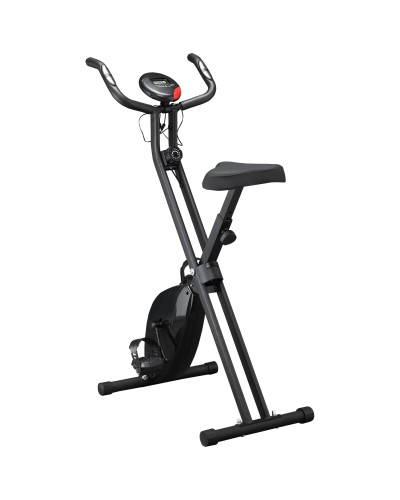 Professional Exercise Bike with Adjustable Resistance and Height, Steel & PP, 41x86x112 cm, Black