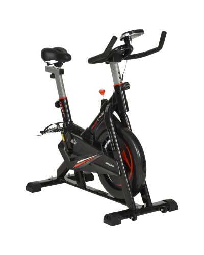  Cyclette da Camera per Allenamento in Acciaio Nero, Cyclette Professionale da Seduti Capacità 120 kg con Supporto per Cellulare