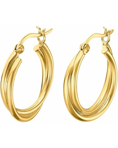 Lotus Women's Earrings LP3385-4/2 Silver Hoop Crystals
