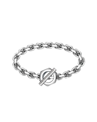Armani Exchange Pulsera Hombre AXG0103040 Acero Inoxidable Negro Logo
