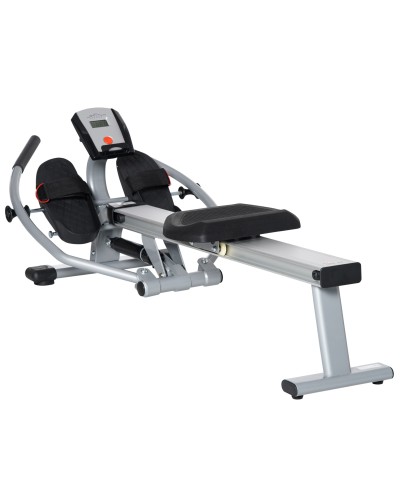 12-Resistance Rowing Machine with Digital Monitor and Aluminum, Steel & ABS Frame, 160x61x50 cm