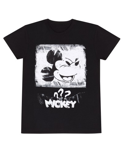 Mickey Mouse T-Shirt Poster Style Black Unisex - Short Sleeves
